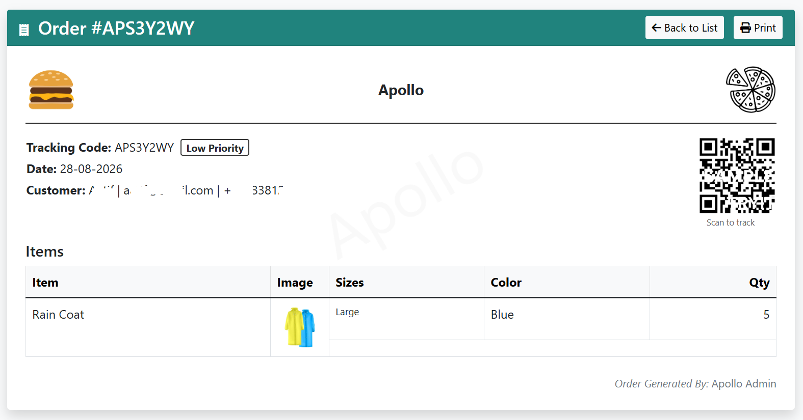 Order with Tracking
